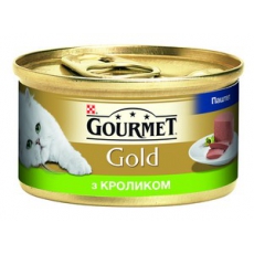 GOURMET Gold (ГУРМЕ Голд) Консервований порційний повнораціонний корм для дорослих котів з кроликом в паштетi.